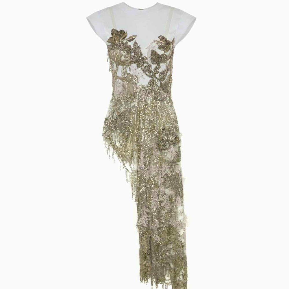 ISO AW21 McQueen asymmetric corseted jersey tee